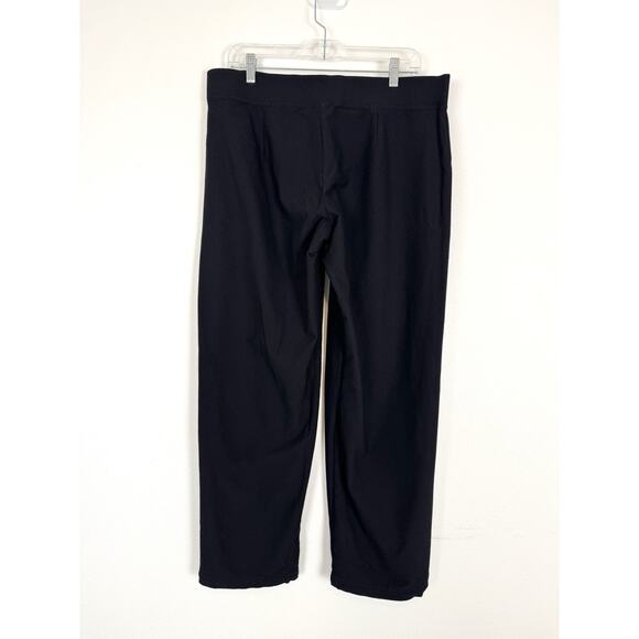Eileen Fisher Stretch Pants Black Straight Leg Pull On USA MADE - Picture 2 of 10